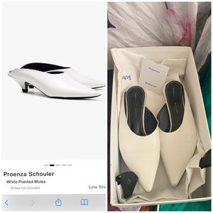 Proenza Schouler White Pointed Mules size 5.5